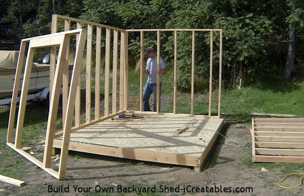 How to build shed walls standing second shed wall